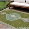 Homeroots 8' X 10' Olive Green Pink And Ivory Oriental Washable Indoor Outdoor Area Rug 598433 - alternate 1