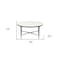 Homeroots 36" White And Brown Genuine Marble And Aluminum Round Coffee Table 565093 - alternate 7