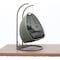 Leisuremod Beige Wicker Hanging 2 person Egg Swing Chair, Dark Grey ESCBG-57DGR - alternate 9
