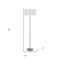 Homeroots 64" Brass Two Light Traditional Shaped Floor Lamp With White Rectangular Shade 526301 - alternate 5