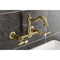 Kingston Brass Two-Handle Wall Mount Bridge Kitchen Faucet, Brushed Brass KS1267BAL - alternate 5