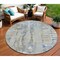 Homeroots 8' Sky Blue And Gray Round Abstract Washable Indoor Outdoor Area Rug 632139 - alternate 1