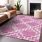 Homeroots 5' X 8' Blush And Ivory Geometric Washable Indoor Outdoor Area Rug 593751 - alternate 7