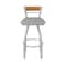 Holland Bar Stool Co 36in Swivel Extra Tall Bar Stool, Anodized Nickel Finish, Medium Back, Canter Folkstone Grey Seat 881 - alternate 10
