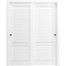 Sartodoors Sliding Closet Bypass Doors 60 x 80 inches, Louver 3388 Primed Wh1te, Rails Hardware Set, Wood So LOUVER3388DBD-PRI-5684 - alternate 1