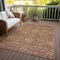 Homeroots 9' X 12' Brown And Tan Damask Washable Indoor Outdoor Area Rug 603375 - alternate 9