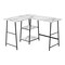 Homeroots 47" White and Black Wood and Metal Corner Trestle Computer Desk 489991 - alternate 1
