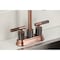 Kingston Brass Double-Handle 4" Centerset Bar Faucet with Knurled Handle, Antique Copper KB549KNLAC - alternate 4