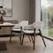 Homeroots Set of Two Cream and Walnut Fabric and Wood Partially Open Back Dining Arm Chairs, 2PK 716274 - alternate 5