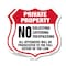 Signmission Private Property Shield Sign No Soliciti, 6 inch X 6 inch, Plastic Sign, 2PK SHI-P-2PACK-6-451 - alternate 1