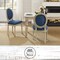 Homeroots Tufted Navy Blue and Brown Upholstered Linen Dining Side Chair 535369 - alternate 8