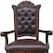 Homeroots Set of Two Tufted Brown and Redwood Upholstered Faux Leather And Solid Wood Dining Arm Chairs, 2PK 573370 - alternate 6
