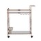Homeroots Champagne Metal And Mirrored Glass Rolling Bar Cart With Wine Storage 402581 - alternate 1