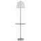 Homeroots 60" Nickel Metal Tray Table Floor Lamp With White Fabric Square Shade 526235 - alternate 4