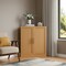 Homeroots Set Of Four Brown Wood Corner Accent Cabinet With Two Doors 712125 - alternate 3