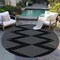 Homeroots 8' Black And Ivory Round Geometric Washable Indoor Outdoor Area Rug 598534 - alternate 4