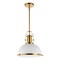 Jonathan Y Homer 13" 1-Light Modern Industrial Metal LED Dome Pendant, Brass Gold/White JYL9536D - alternate 9