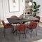 Leisuremod Servos Dining Side Chair with Upholstered Faux Leather Seat and Powder Coated Iron Frame, Bordeaux SCBL-22BOR - alternate 9