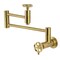 Kingston Brass Wall Mount Pot Filler Faucet with Knurled Handle, Brushed Brass KS8107RKZ - alternate 1