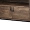Homeroots 62in Brown and Black Solid Wood Cabinet Enclosed Storage TV Stand 380198 - alternate 7