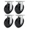 Hyw Products Heavy Duty Caster Set 8in Phenolic Wheels, 4 Rigid, 4PK 40-80R-A1-PH-4 - alternate 1
