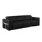Homeroots 100" Black Top Grain Leather Reclining Metal USB Sofa 720357 - alternate 9