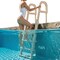Vevor Inclined Pool Ladder 5-Step and 2 Handrails of 300 lb Capacity for 48-54 In Pools U10 white - alternate 1