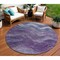 Homeroots 8' Purple And Gray Round Abstract Washable Indoor Outdoor Area Rug 618174 - alternate 1