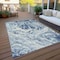 Homeroots 5' X 8' Navy Blue And Ivory Abstract Washable Indoor Outdoor Area Rug 614294 - alternate 9