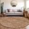 Homeroots 8' Brown And Tan Round Damask Washable Indoor Outdoor Area Rug 603373 - alternate 8