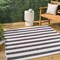 Jonathan Y Aveiro Wide Stripe Black/Cream 4 ft Square Indoor/Outdoor Area Rug SMB112B-4SQ - alternate 1