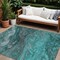 Homeroots 10' X 14' Teal Blue Aqua And Gray Abstract Washable Indoor Outdoor Area Rug 577846 - alternate 1