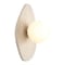 Jonathan Y Tivoli 12" Modern Minimalist 1-Light Ovoid Travertine LED Wall Sconce, Light Brown JYL5900A - alternate 1