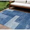 Homeroots 9' X 12' Navy Blue And Sky Blue Geometric Washable Indoor Outdoor Area Rug 612452 - alternate 1