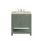 James Martin Vanities Breckenridge 30" Single Vanity, Smokey Celadon, w/ 3 CM Tajnar Eclos Top 330-V30-SC-3TJR - alternate 1