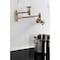 Kingston Brass Wall Mount Pot Filler Faucet with Knurled Handle, Antique Brass KS3103RKZ - alternate 5