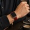 Elegani Alligator-Embossed Leather Band Compatible with Apple Watch 44mm, Red, Yellow Gold Buckle LAT4-RED-YGD-44 - alternate 3