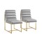 Homeroots Set of Two Tufted Gray And Gold Upholstered Velvet Dining Side Chairs 545048 - alternate 7