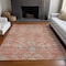 Homeroots 8' X 10' Coral Charcoal And Gray Floral Washable Indoor Outdoor Area Rug 605470 - alternate 7