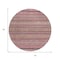 Homeroots 8' Pink And Taupe Round Striped Washable Indoor Outdoor Area Rug 615352 - alternate 7