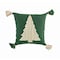Homeroots 18" Green And Ivory Cotton Christmas Tree Throw Pillow with Tassels 719250 - alternate 5