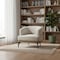 Homeroots 29" Beige Camel and Black Tufted Linen Solid and Manufactured Wood Barrel Chair 653112 - alternate 8
