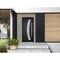 Vdomdoors Steel Door Deux 6500 Black Stainless Inserts Single Modern Painted-W36xH80-Left Inswing DEUX6500EXD-BLK-W36 x H80-Left-hand Inswing - alternate 4