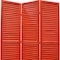 Homeroots 67" Red Wood Folding Three Panel Screen Room Divider 274706 - alternate 5