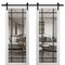 Sartodoors Sturdy Double Barn Door with Clear Glass, Lucia 2266 White Silk and Aluminum Strips, 13FT Rail Han LUCIA2266DB-WS-36 x 96 - alternate 1