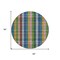 Homeroots 8' Navy Blue Pink And Sage Round Plaid Washable Indoor Outdoor Area Rug 613977 - alternate 7