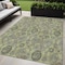 Homeroots 5' X 8' Artichoke Green And Gray Damask Washable Indoor Outdoor Area Rug 588131 - alternate 1