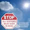 Signmission Stop All Visitors Must Sign in Here, 10 Inch X 10 Inch, Aluminum Metal Signs OC-A-10-334 - alternate 6