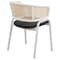 Leisuremod Ervilla Dining Chair with White Powder Coated Steel Legs and Wicker Back, Black, 2PK ECW-20BL2 - alternate 10