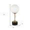 Homeroots 18" Black and Gold Marble Globe Table Lamp With White Globe Shade 524357 - alternate 5